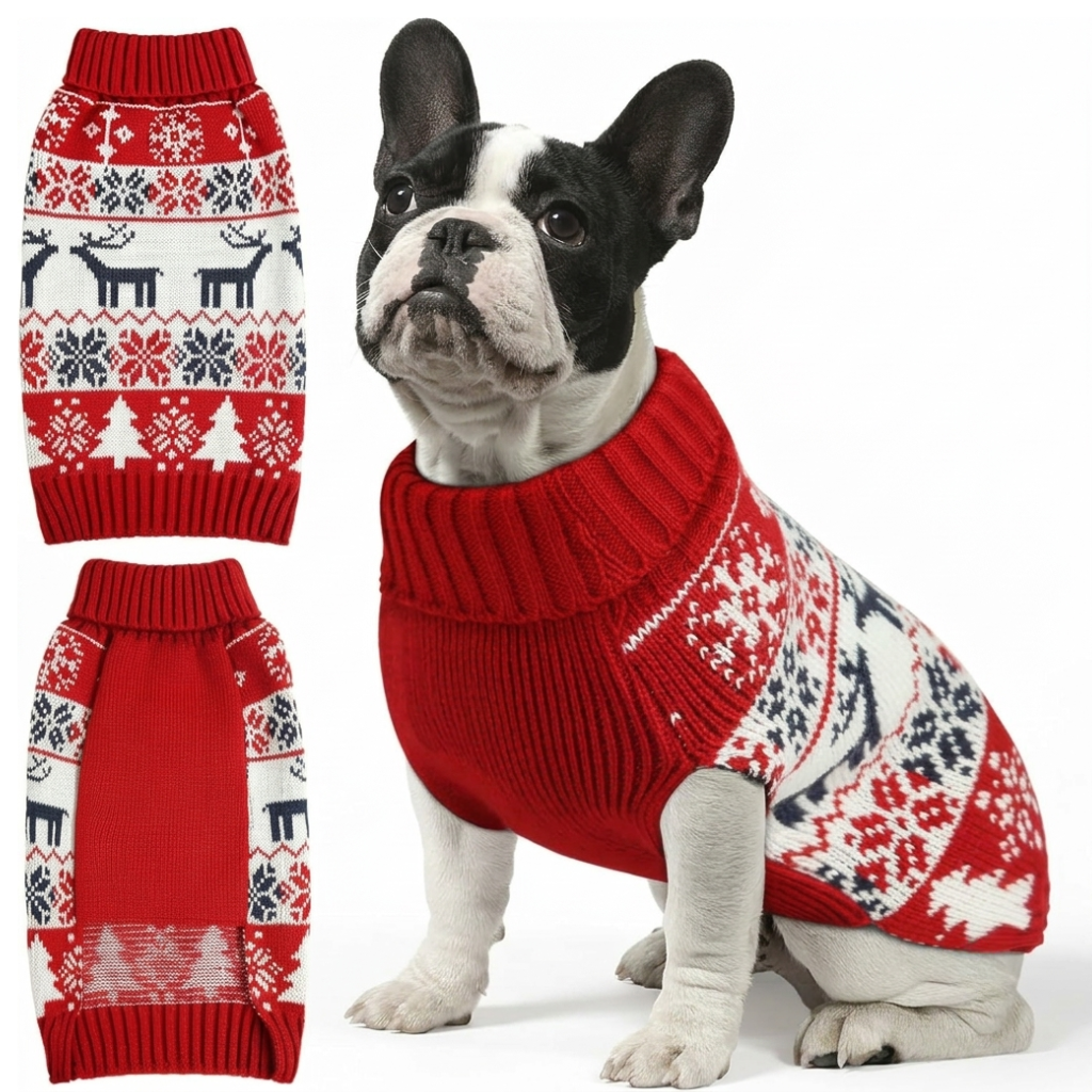 Christmas Themed Double Knit Sweater For Dogs