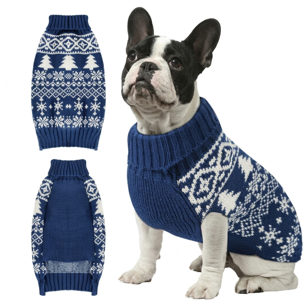 Christmas Themed Double Knit Sweater For Dogs