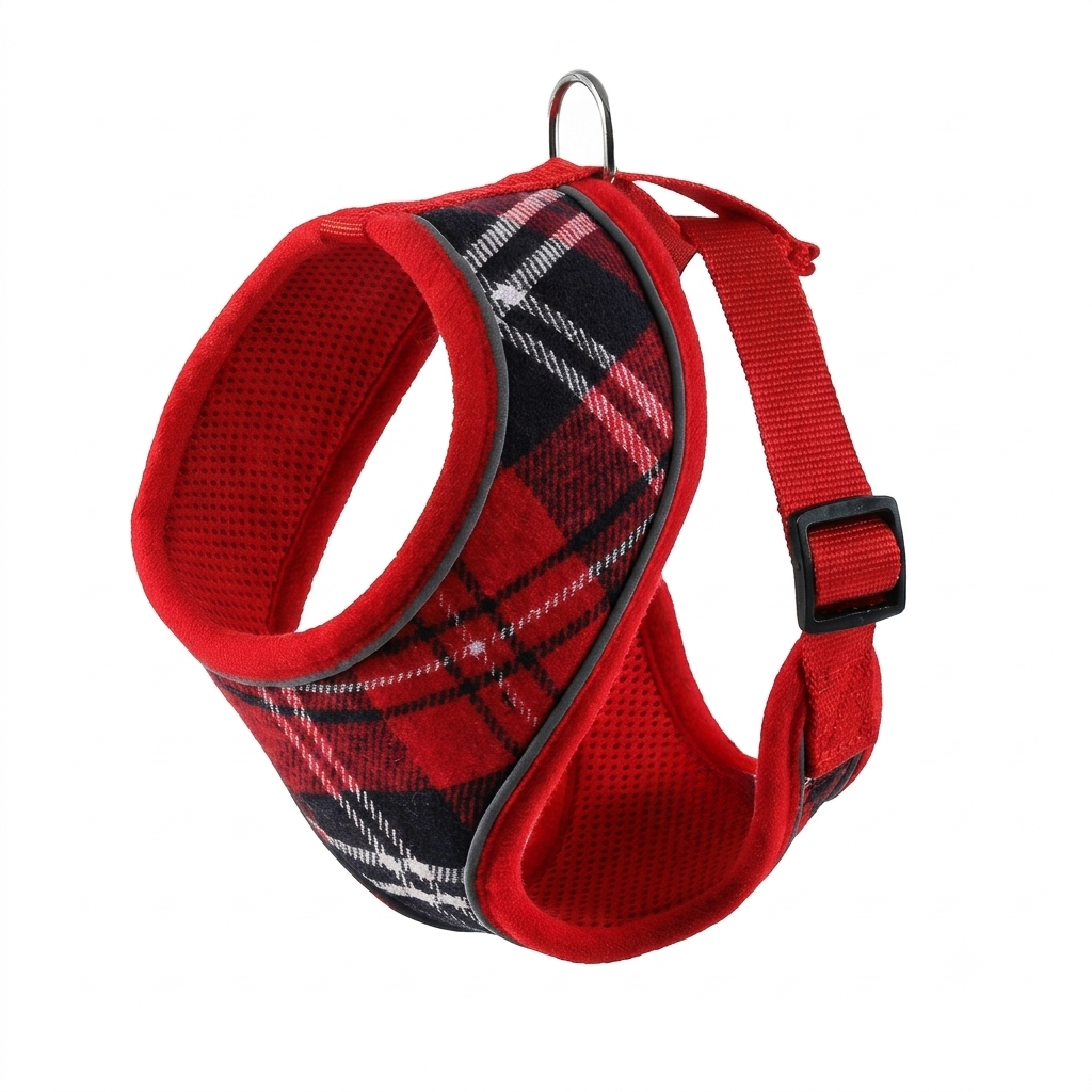 Christmas Themed No Pull Reflective Mesh Dog Harness