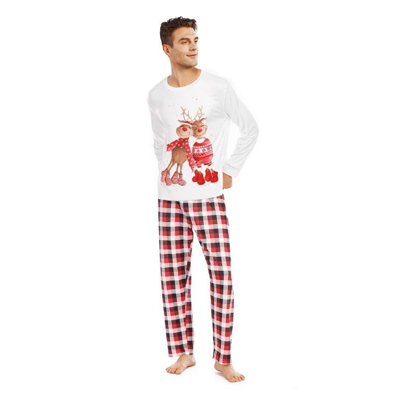 Couple Deer Christmas Family Matching Pajamas - Amzemart