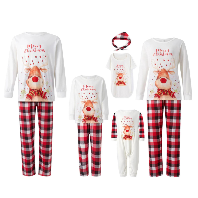 Elk Print Family Pajama Set - Amzemart