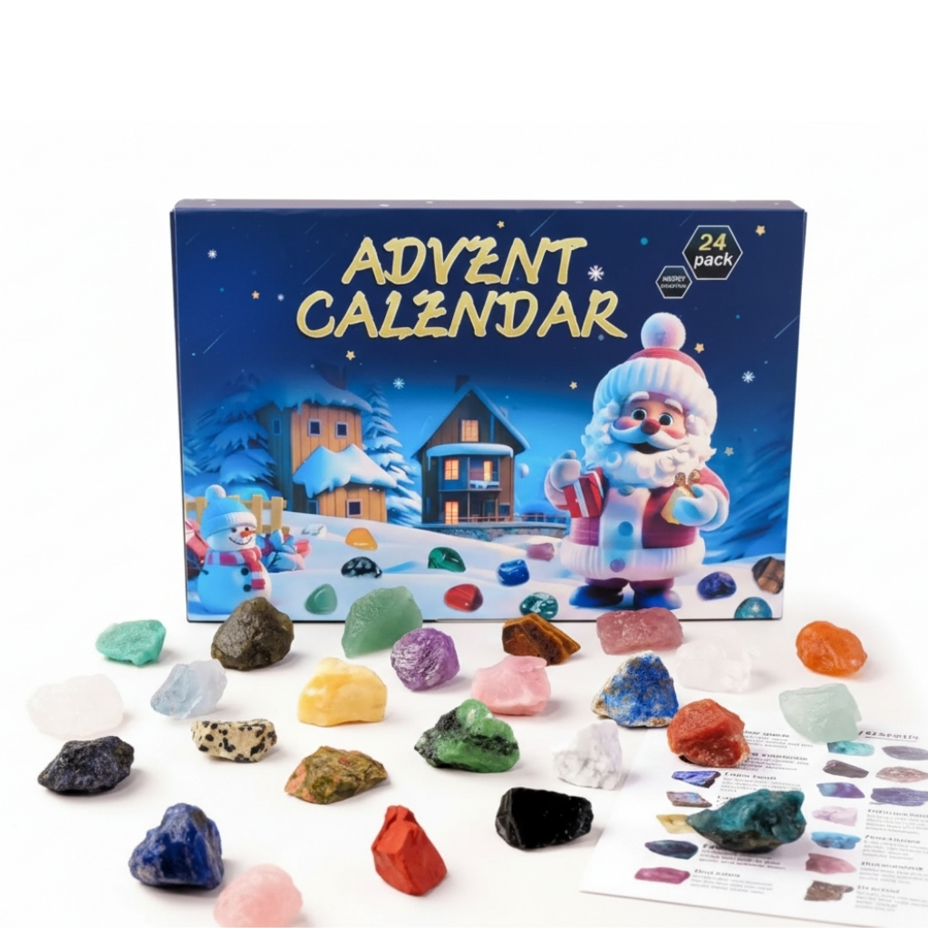 Crystal Advent Calendar With 24 Gemstone Surprises For Christmas And Holiday Gift