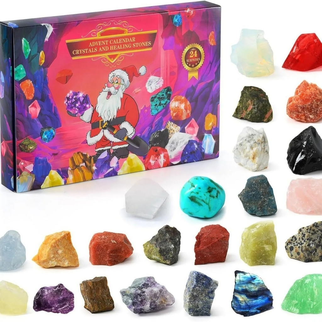 Crystal Advent Calendar With 24 Gemstone Surprises For Christmas And Holiday Gift