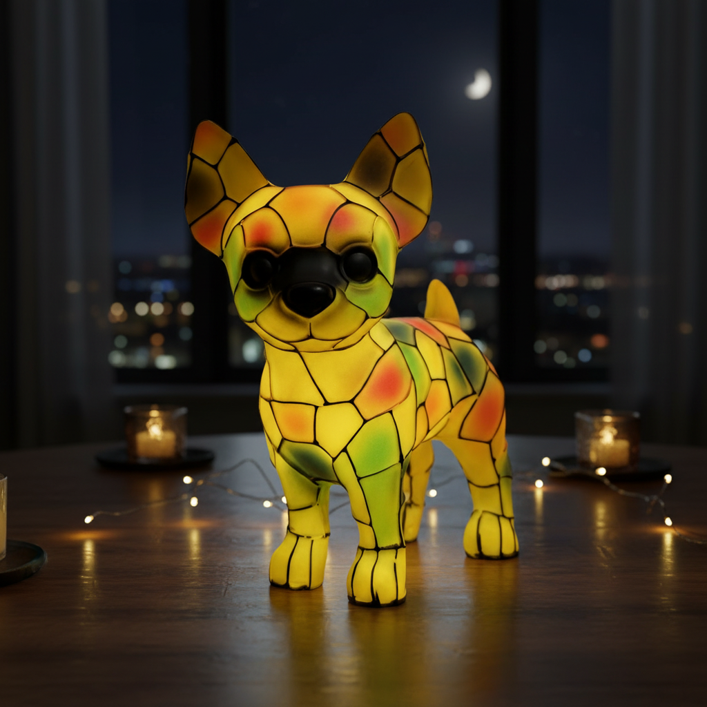 Decorative Resin Led Animal Themed Retro Colorful Glass Lamp