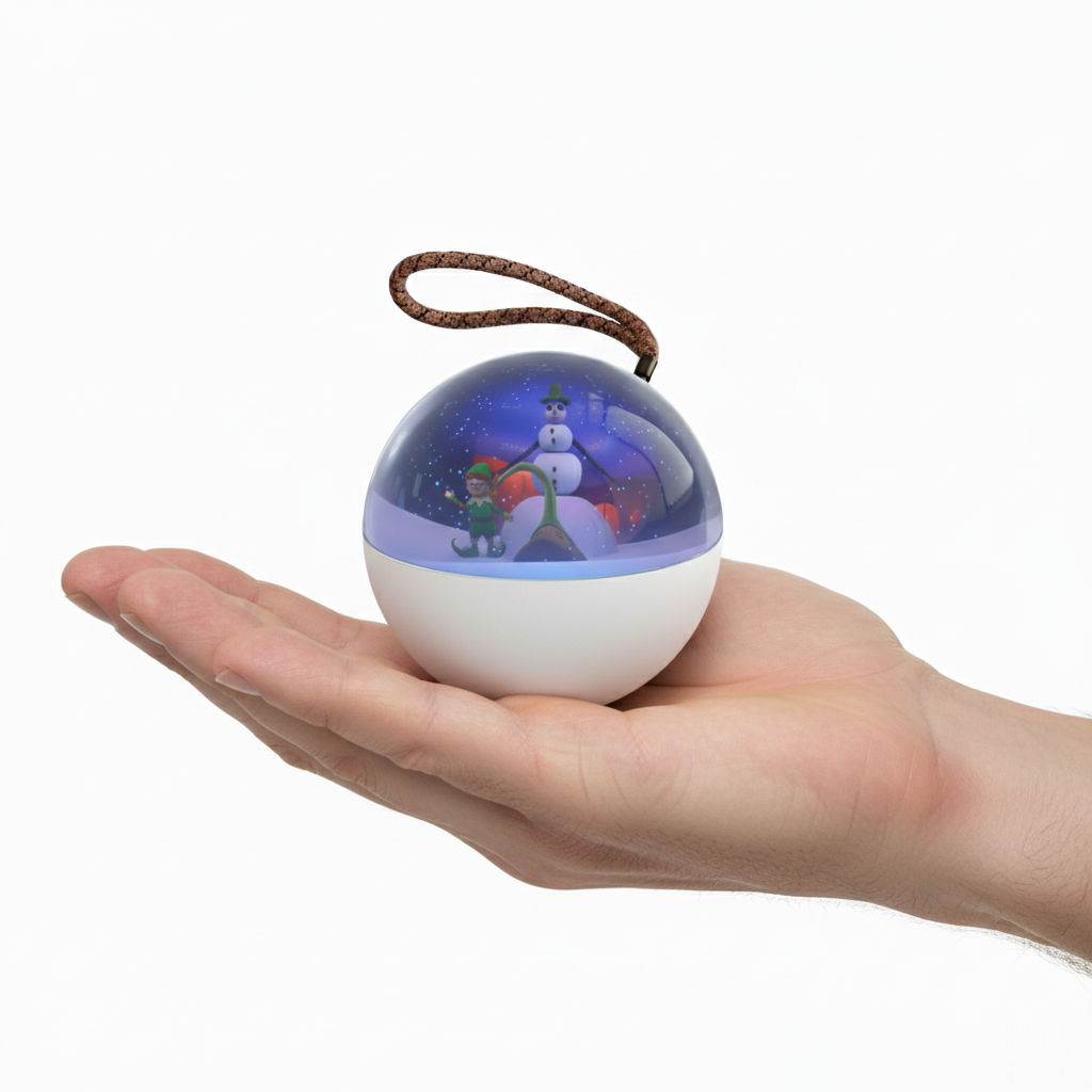 Dynamic Video Playable Christmas Cartoon Display Magic Sphere