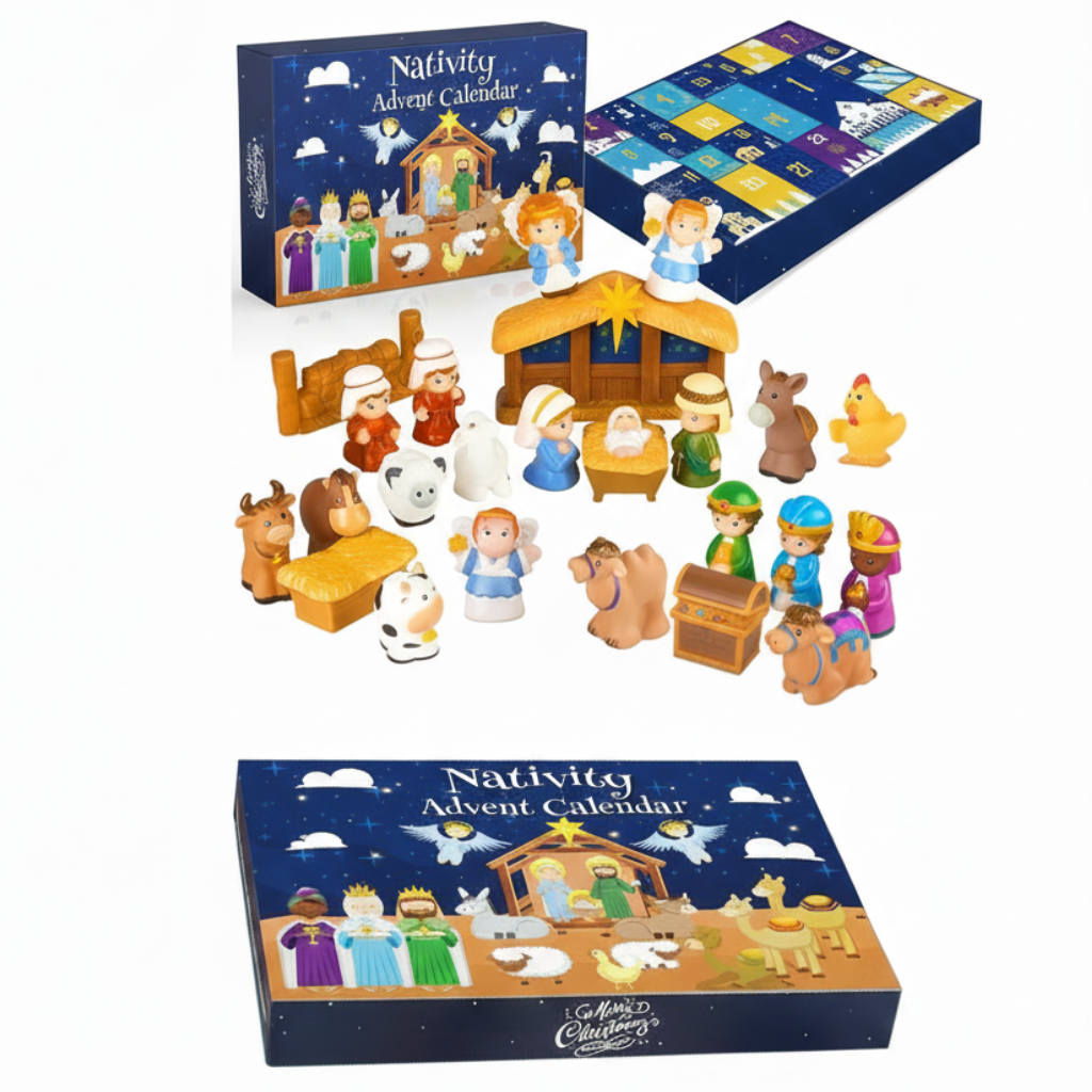 Nativity Christmas Countdown Advent Calendar Figurine Set
