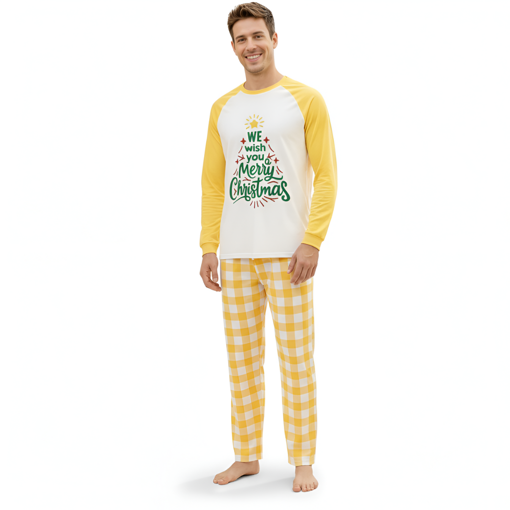 Festive Christmas Checkered All Over Print Family Matching Pajama Set