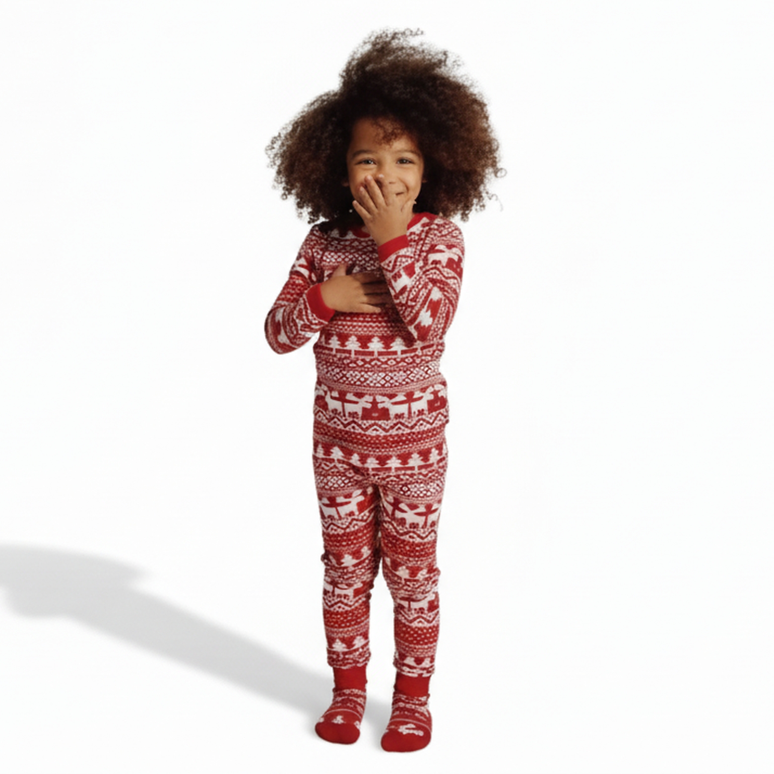 Festive Snowflake Printed Family Matching Christmas Pajama Set