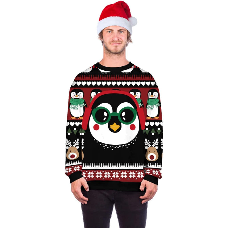 Penguin Themed Christmas 3D Sweatshirt