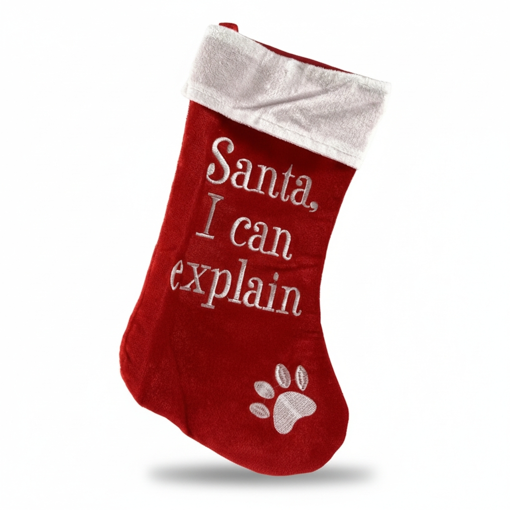 Funny Pet Christmas Stockings With Paw Print Design For Tree And Gift Decor