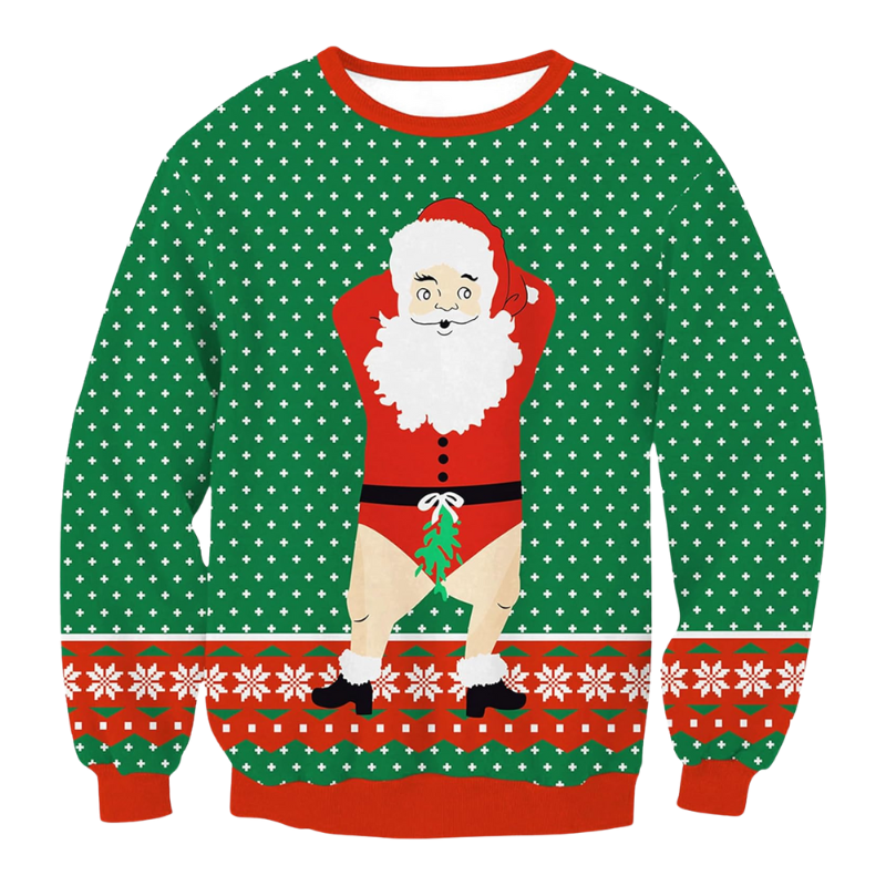 Funny Santa Posing Christmas Sweatshirt 6XL