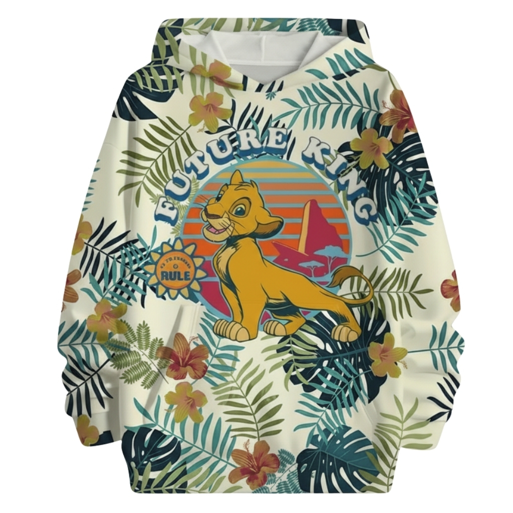 Future King Simba Themed Boys And Girls Pocket Hoodie