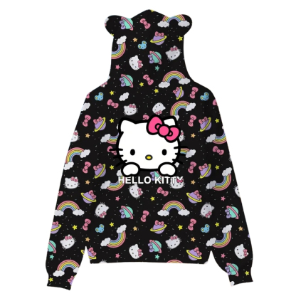 Hello Kitty Cat Ears Cartoon Hooded