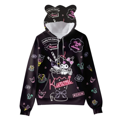 Hello Kitty Cat Ears Cartoon Hooded