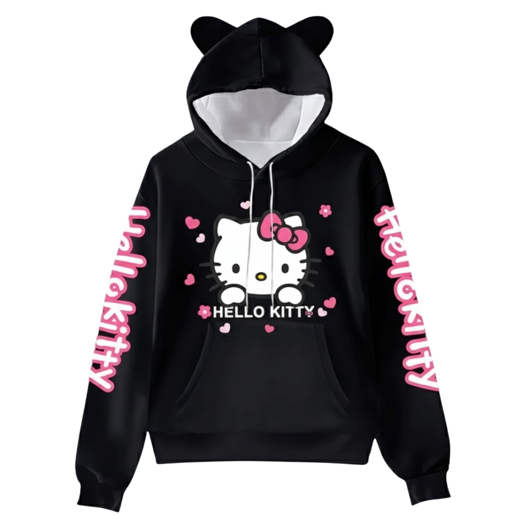 Hello Kitty Cat Ears Cartoon Hooded