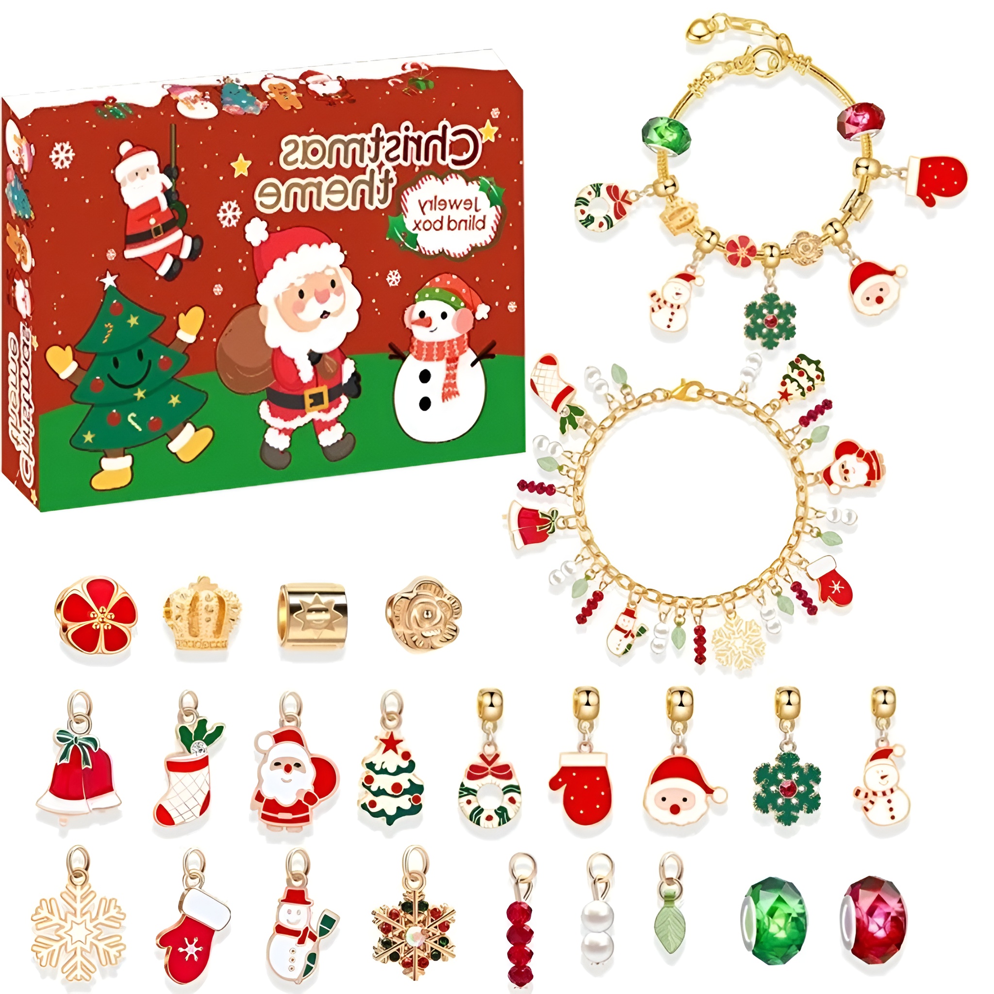 Holiday Craft Calendar With 24 Beads And Bracelet Surprises For Kids
