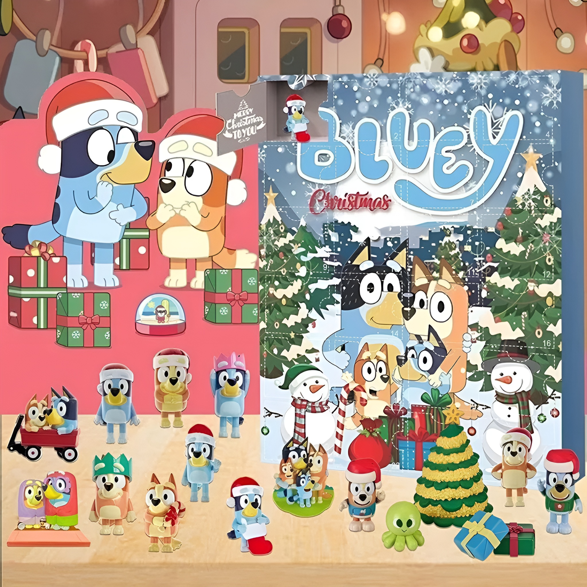 Holiday Gift Box With 24 Mini Figures And Creative Character Ornaments For Kids