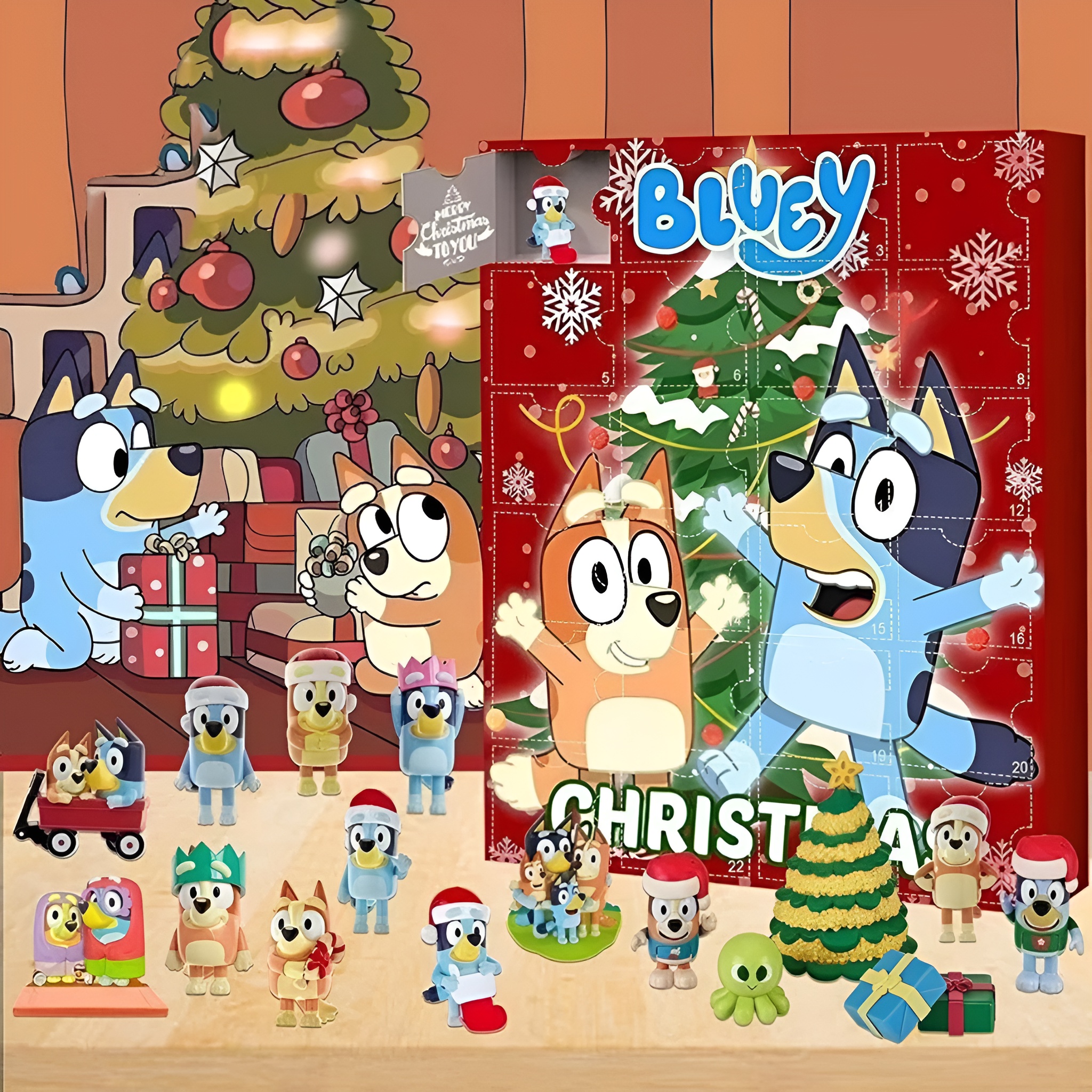 Holiday Gift Box With 24 Mini Figures And Creative Character Ornaments For Kids