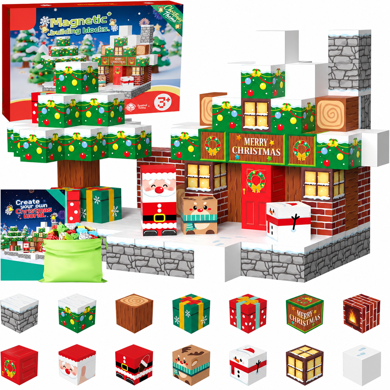 Christmas Sensory Blocks Creative Building Set For Kids