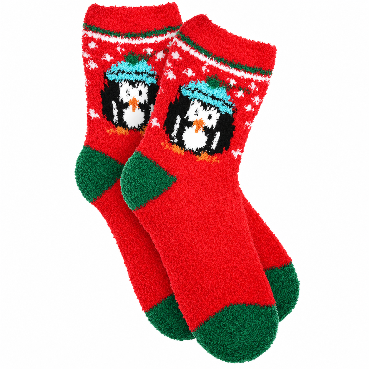 6 Pairs Christmas Fuzzy Socks for Women Warm Fluffy Slipper Socks