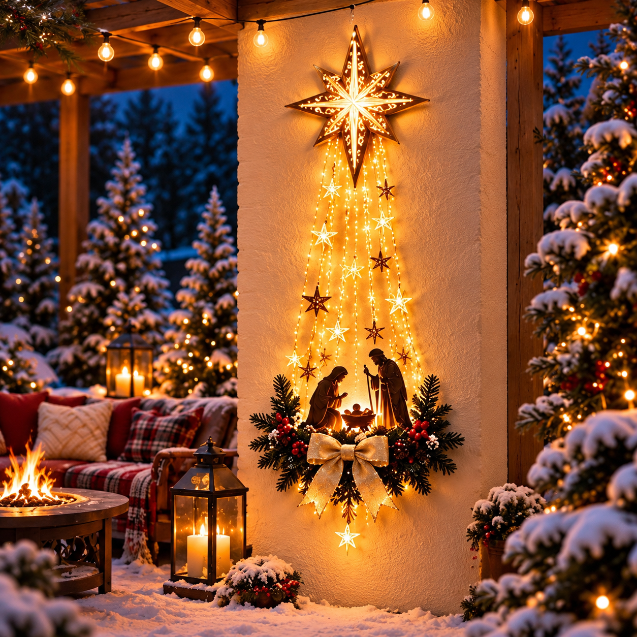 Lighted Nativity Christmas Wall Art with Warm LED Lights For Home Decor
