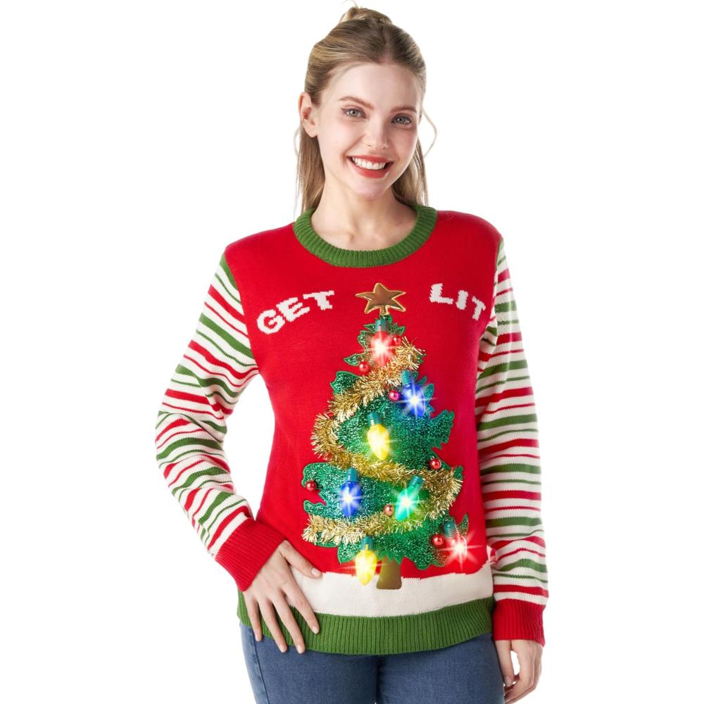 Illuminated Festive Christmas Sweater-Cozy Knit Sets