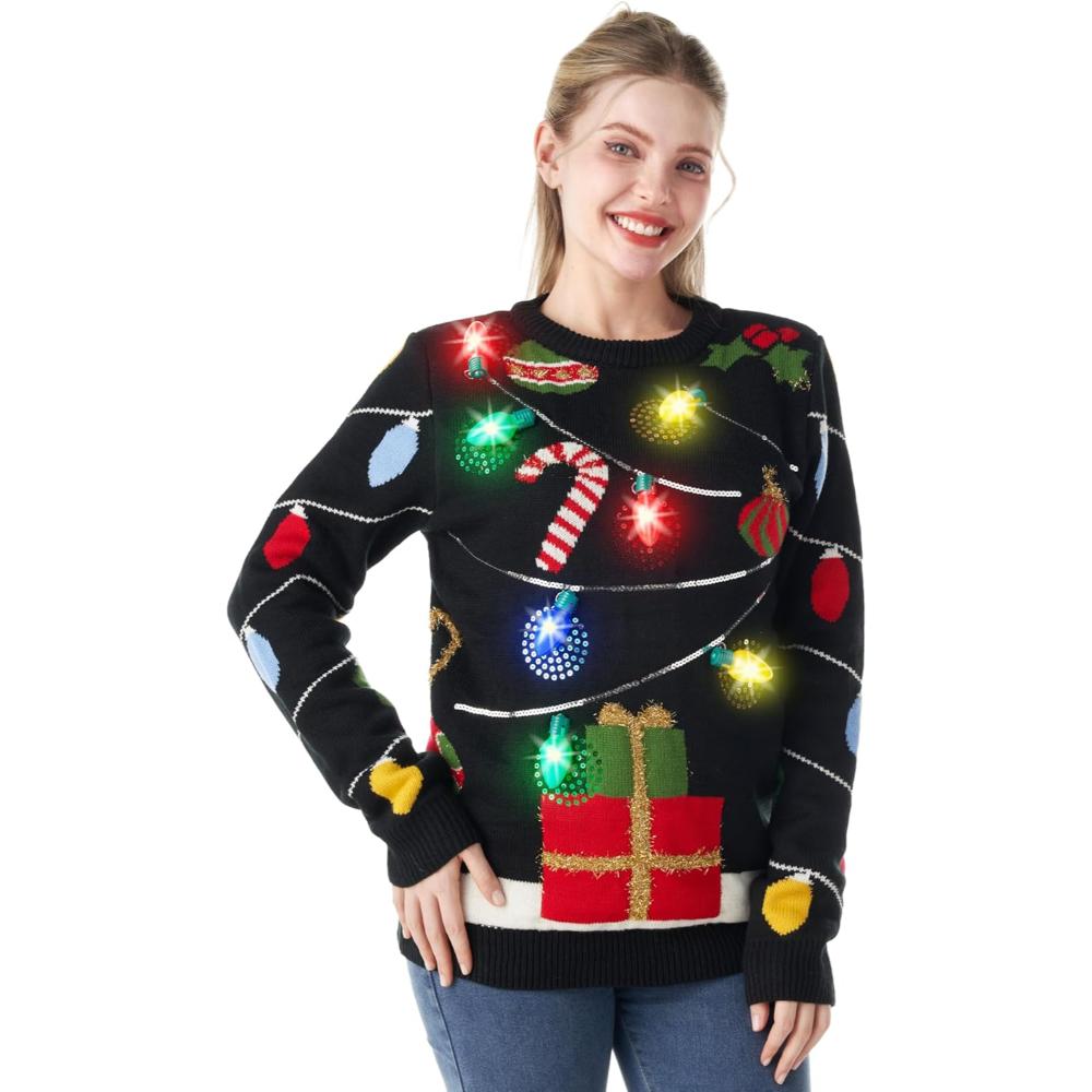 Illuminated Festive Christmas Sweater-Cozy Knit Sets