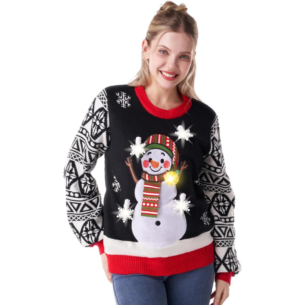 Illuminated Festive Christmas Sweater-Cozy Knit Sets