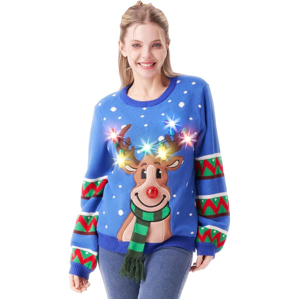 Illuminated Festive Christmas Sweater-Cozy Knit Sets