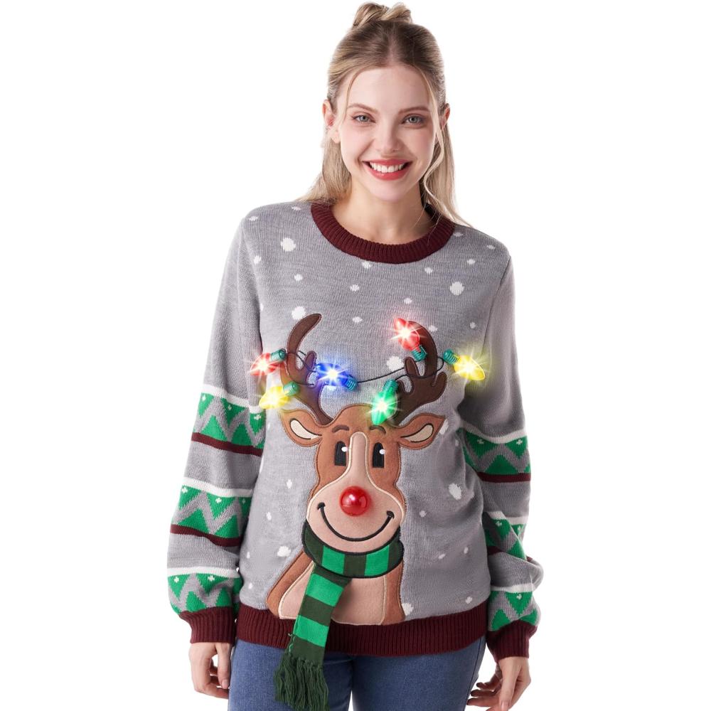 Illuminated Festive Christmas Sweater-Cozy Knit Sets