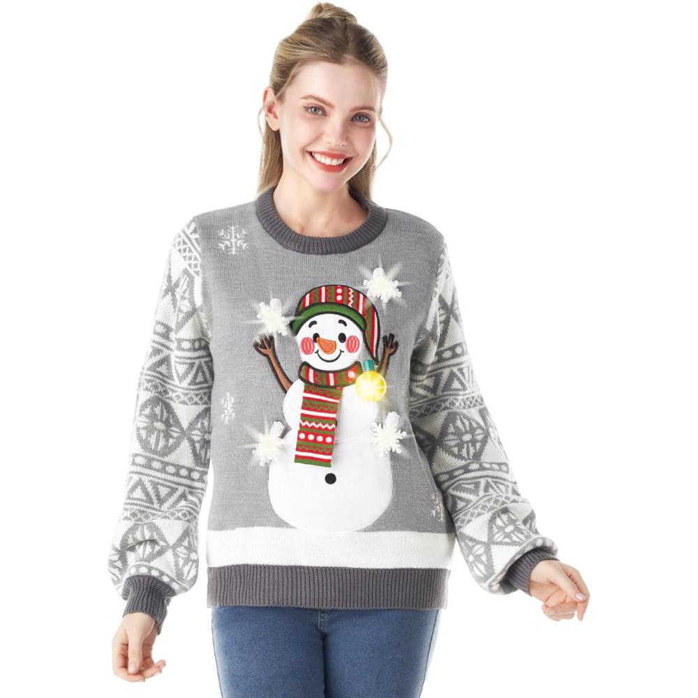 Illuminated Festive Christmas Sweater-Cozy Knit Sets