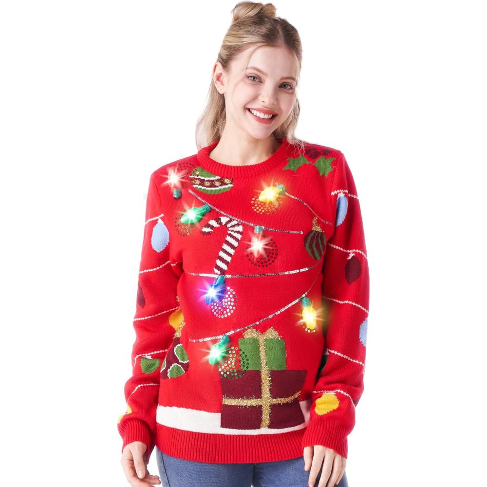 Illuminated Festive Christmas Sweater-Cozy Knit Sets