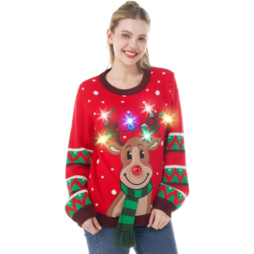 Illuminated Festive Christmas Sweater-Cozy Knit Sets
