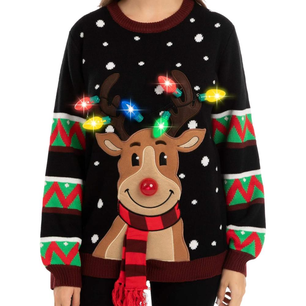Illuminated Festive Christmas Sweater-Cozy Knit Sets