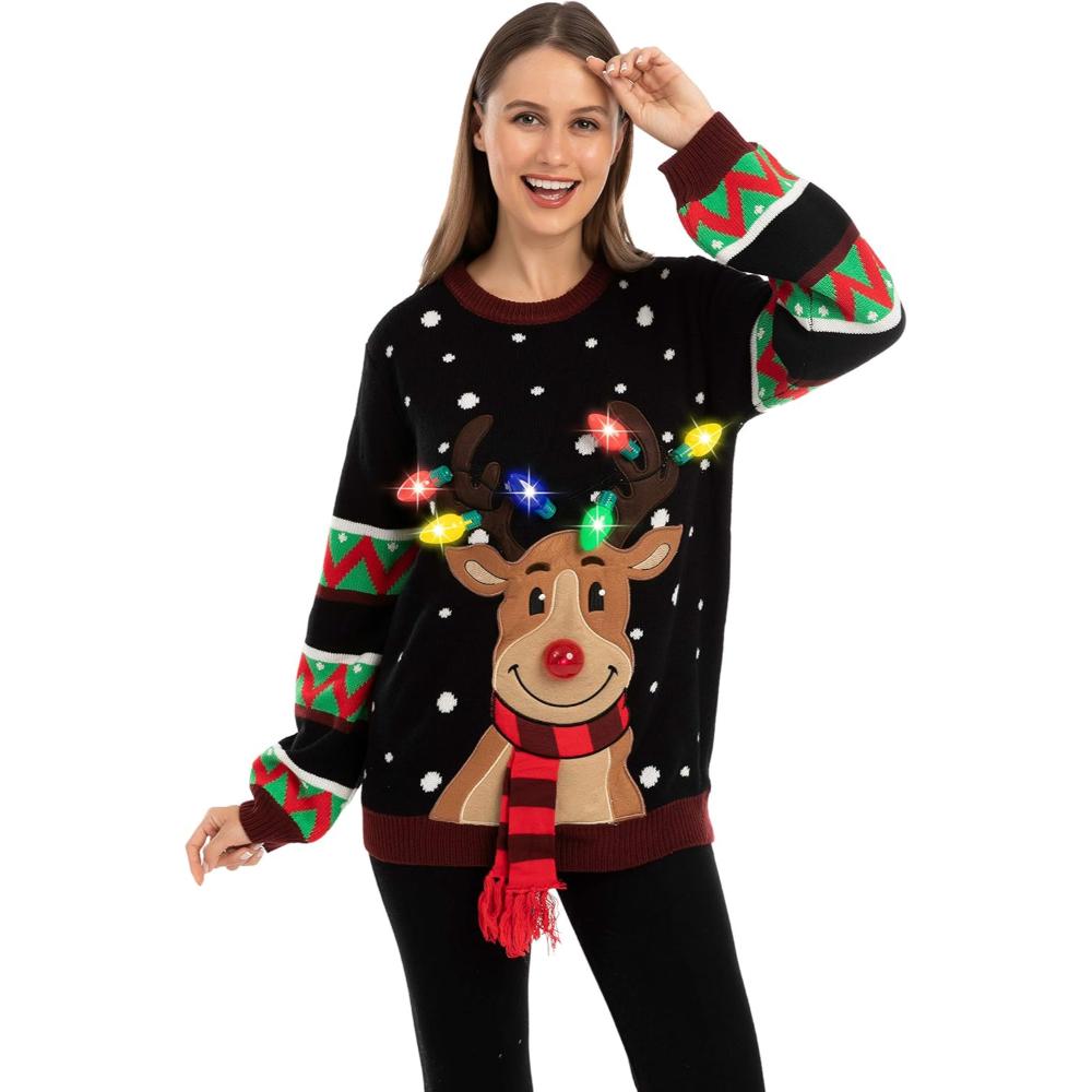 Illuminated Festive Christmas Sweater-Cozy Knit Sets