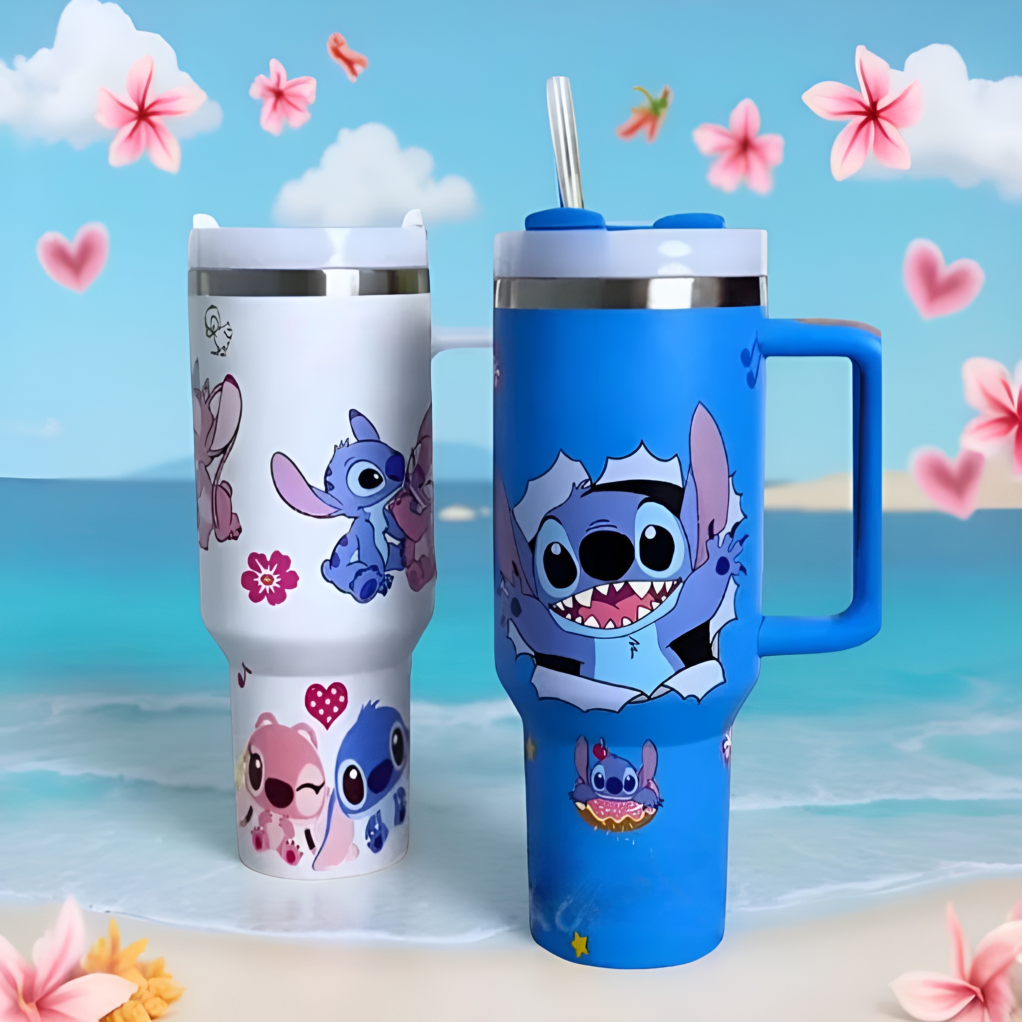 Pack Of 2 Large 40oz Blue Tumbler