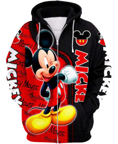 Mickey Mouse Zip Up Hoodie - Amzemart