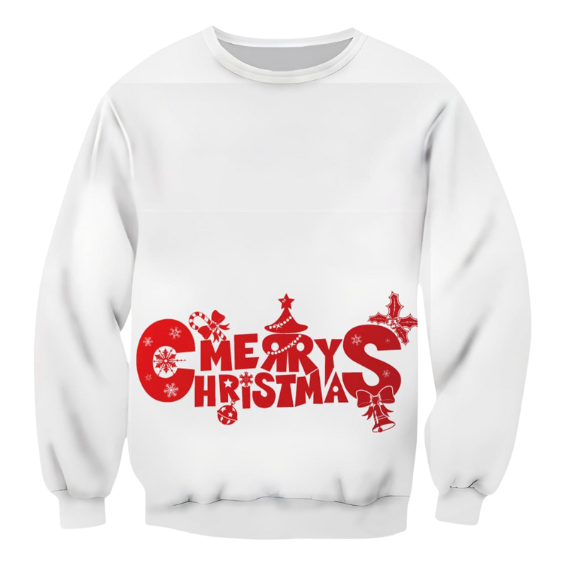 Minimalist Merry Christmas Pattern Christmas Sweatshirt 6XL