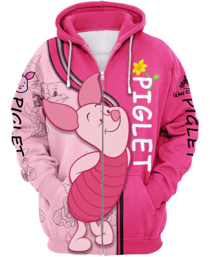 Piglet Zip Up Hoodie - Amzemart