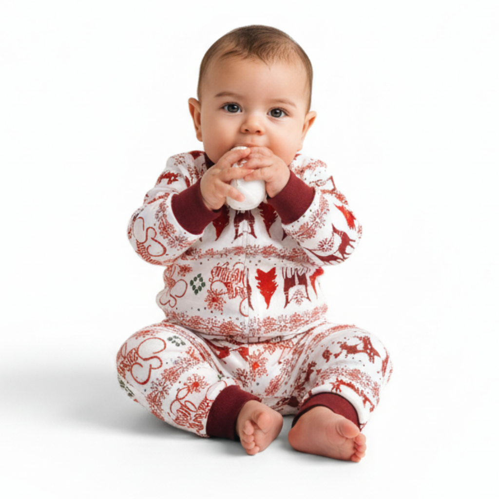 Reindeer Snowflake Christmas Pattern Family Matching Pajama Set