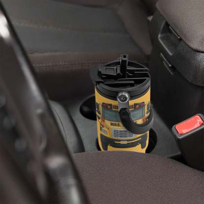 School Bus Driver Life Custom Name Gift Personalized 30oz Tumbler With Handle