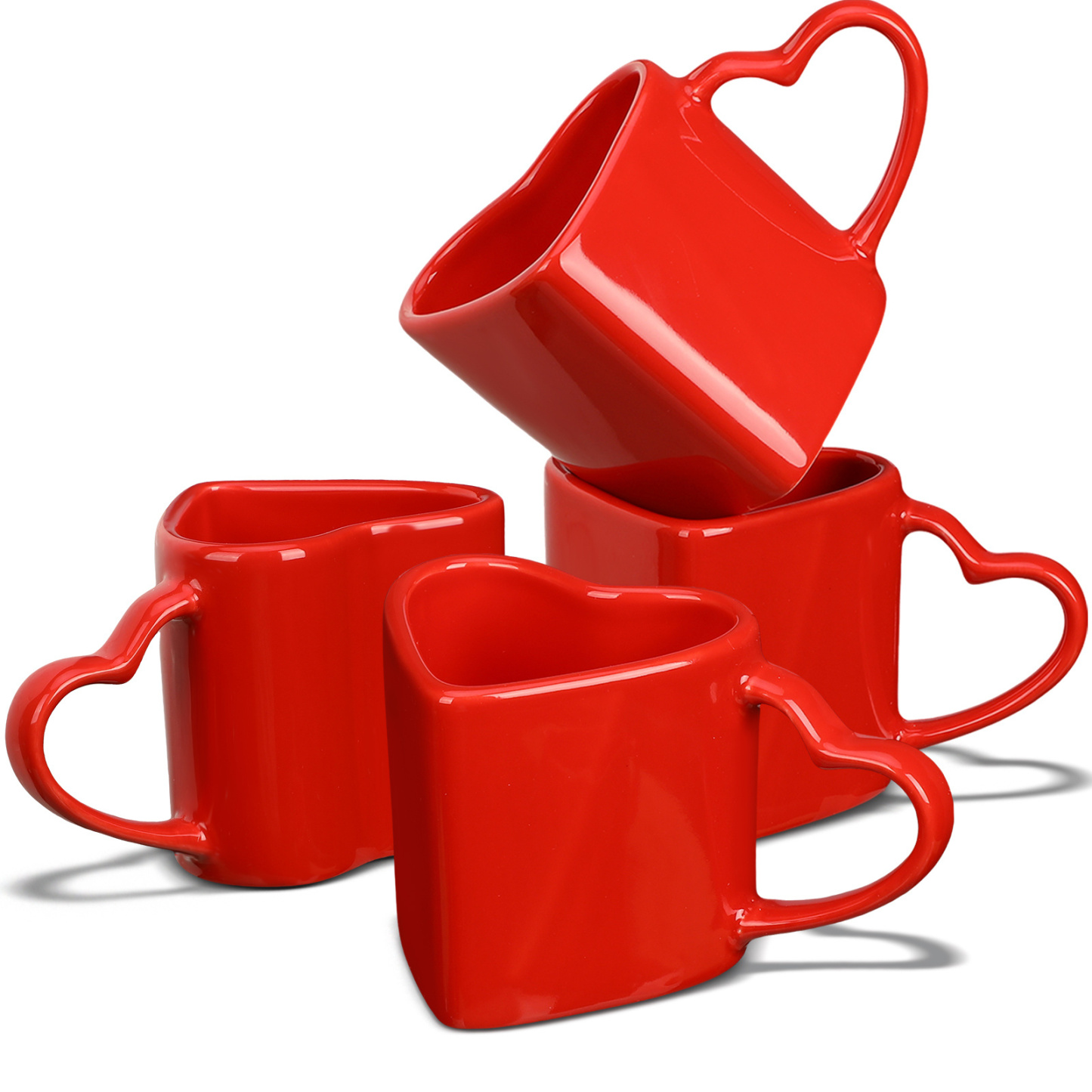 Set Of 4 Modern Design Ceramic Coffee Mugs