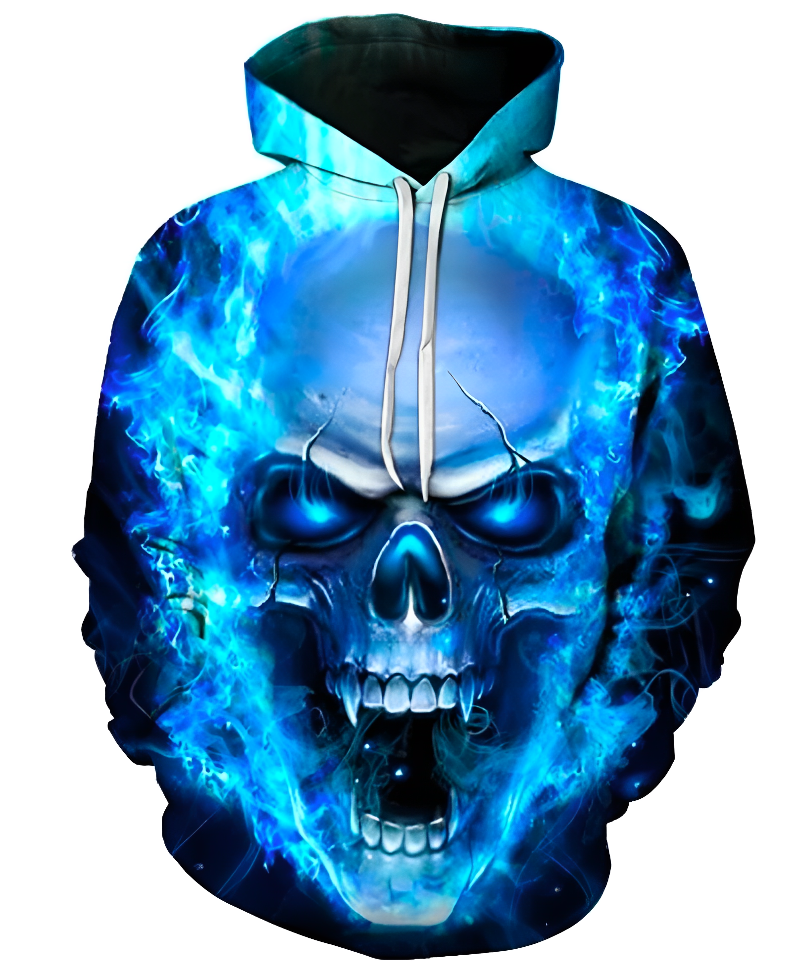 Skull Flames Hoodie - Amzemart