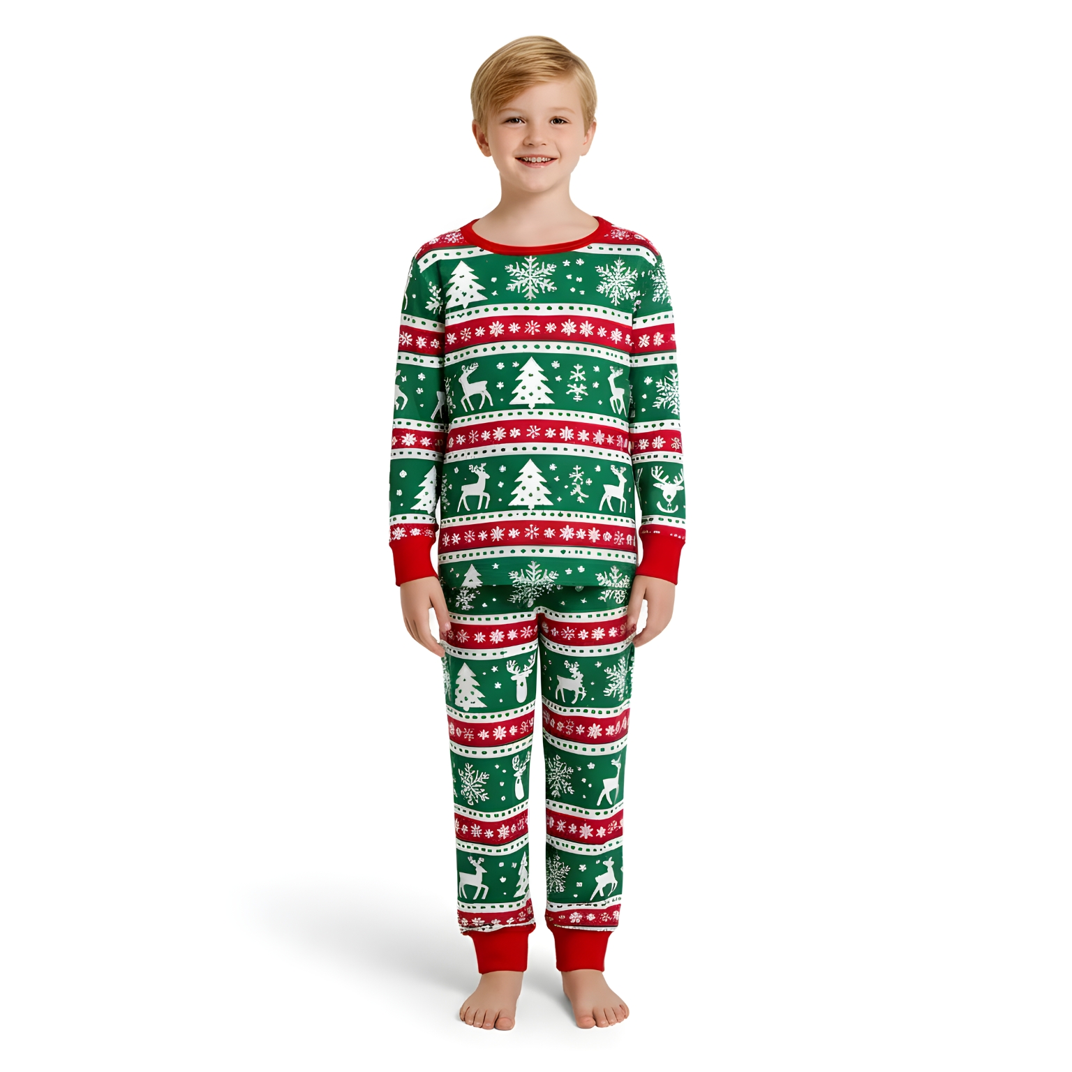 Snowflake Printed Cozy Family Matching Christmas Pajama Set