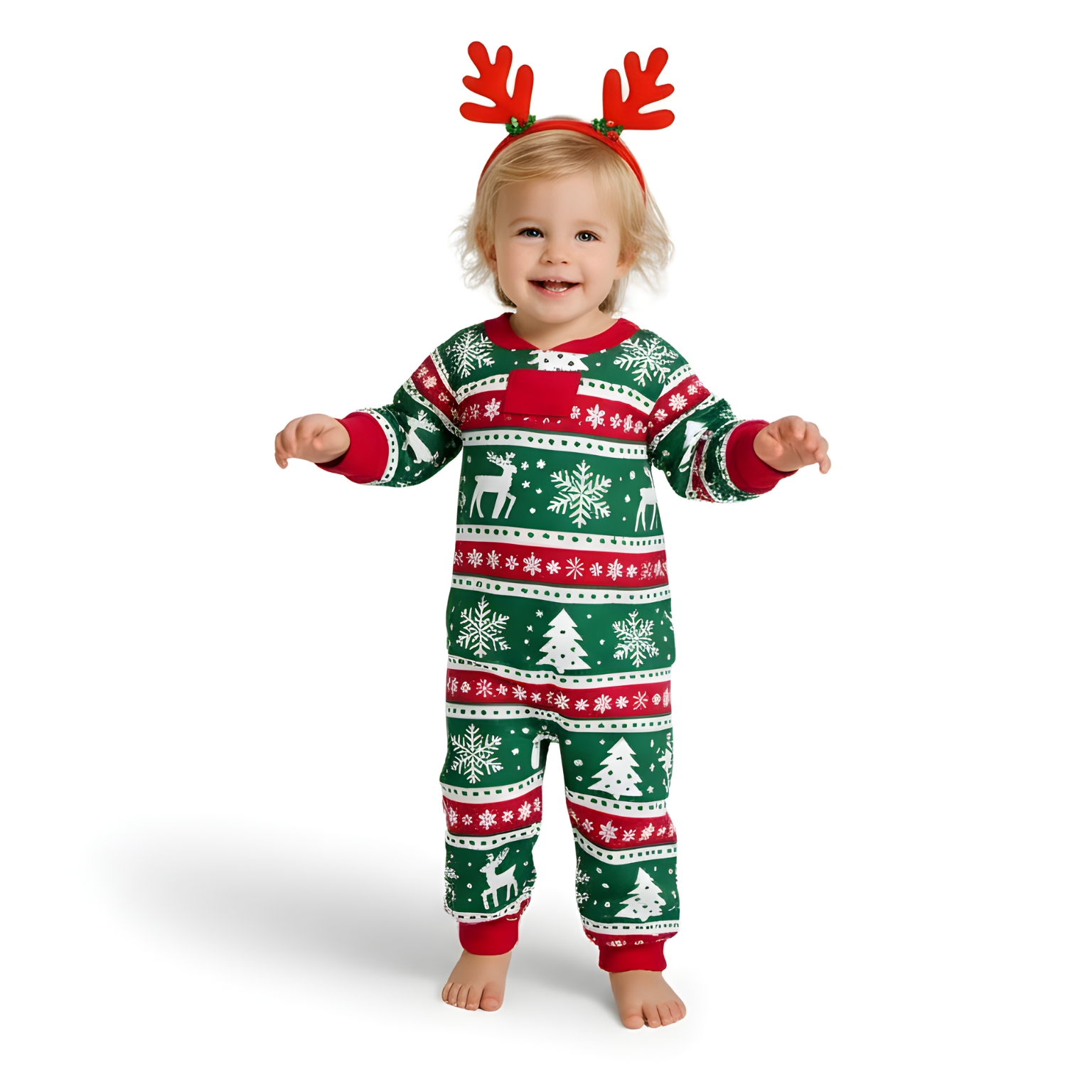 Snowflake Printed Cozy Family Matching Christmas Pajama Set