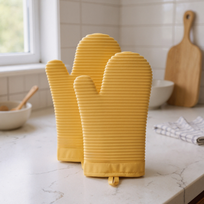 Soft Silicone Ribbed Oven Mitts