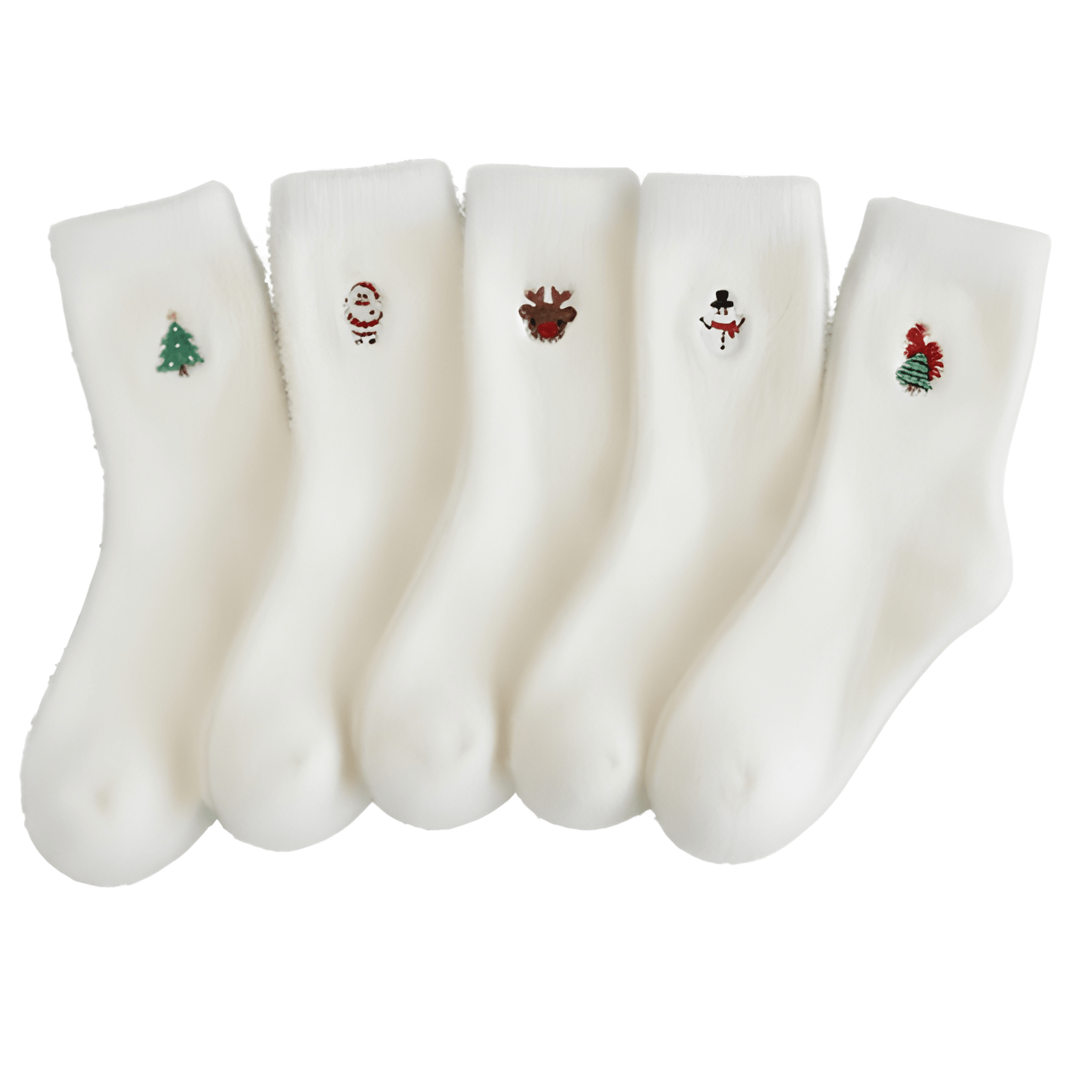 5 Pairs Of Fuzzy Christmas Stockings For Women