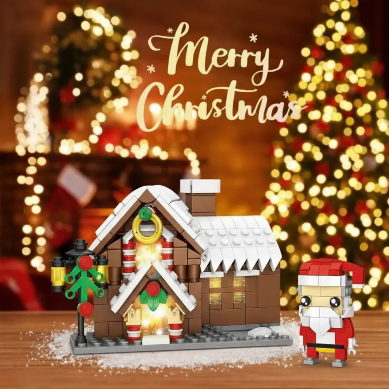 304 Pieces Santa Tree And Festive House Building Toy  