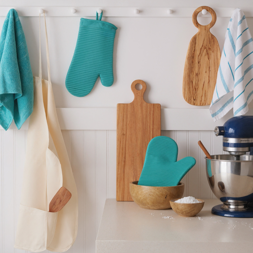 Ribbed Soft Silicone Oven Mitt Set