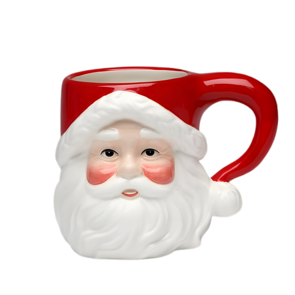 Set of 4 Classic Santa Head Beverage Mugs